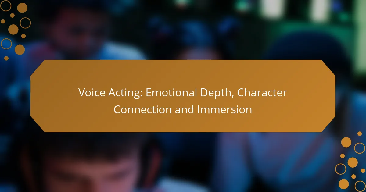 Voice Acting: Emotional Depth, Character Connection and Immersion